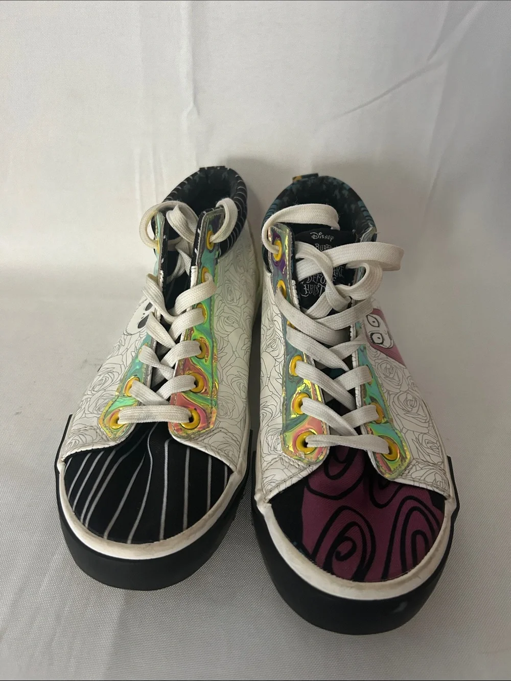 Ground Up Disney's Jack & Sally Women's Hi-Top Sneakers Size 7